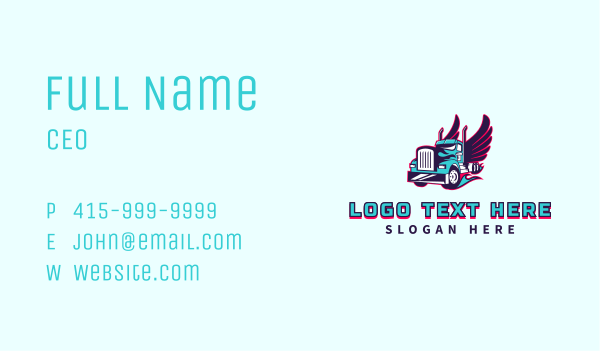 Flaming Truck Wings Business Card Design Image Preview