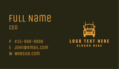 Orange Trucking Transport Business Card Image Preview