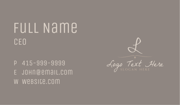 Elegant Cursive Calligraphy Business Card Design Image Preview
