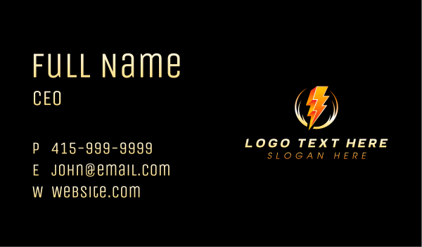 Electric Power Voltage Business Card Design Image Preview