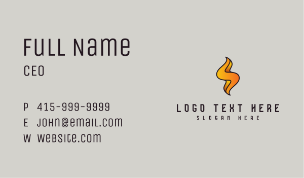 Flame Thunder Energy Business Card Design Image Preview