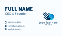 Blue Hand Bird  Business Card Design