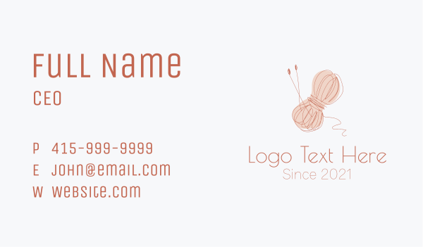 Crochet Thread Needle Business Card Design Image Preview