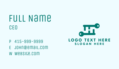 Green Letter H Keys Business Card Image Preview