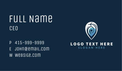 Airplane Location Pin Business Card Image Preview
