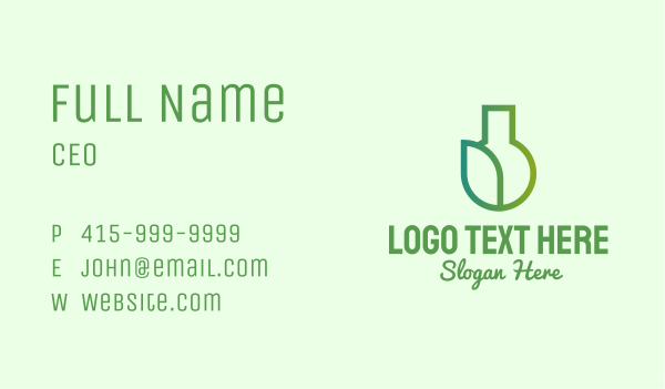 Organic Leaf Flask Business Card Design Image Preview