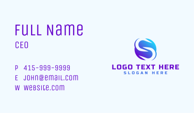 Gradient Business Letter S Business Card Image Preview