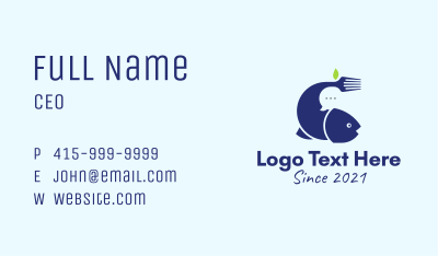 Seafood Restaurant Chat Delivery Business Card