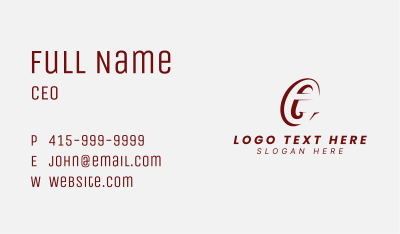 Negative Space Letter E Business Card Image Preview