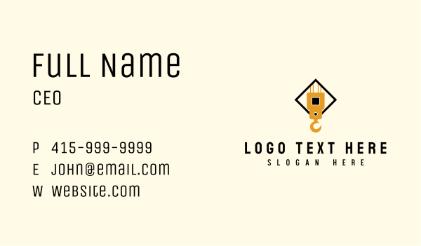 Crane Lift Construction Business Card Design Image Preview