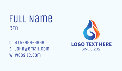 Droplet Flame Element Business Card Image Preview