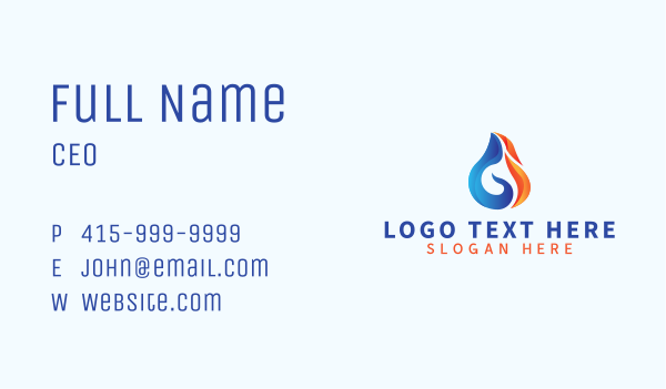 Droplet Flame Element Business Card Design Image Preview