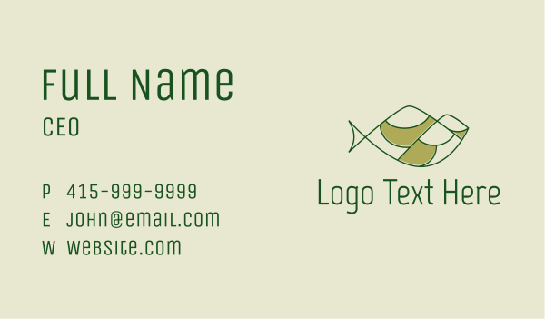 Green Minimalist Fish Hills Business Card Design Image Preview