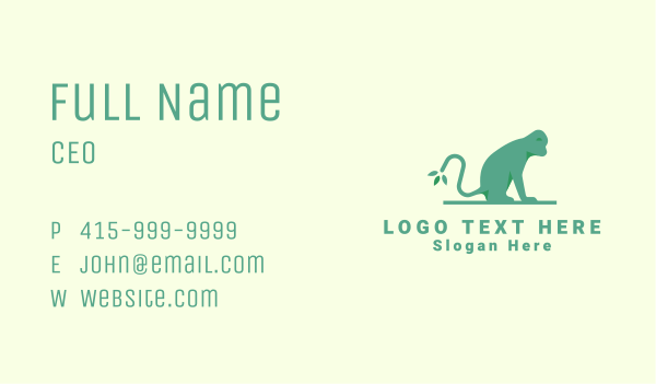 Wild Forest Monkey Business Card Design Image Preview