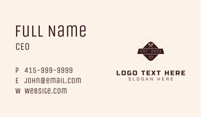 Mallet Screw Carpenter Business Card Image Preview