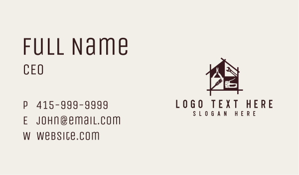 House Carpentry Construction Tools Business Card Design Image Preview