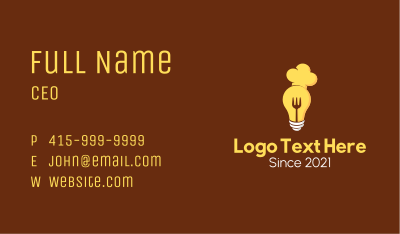 Chef Hat Fork Bulb Business Card Image Preview