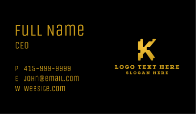 Jagged Letter K Business Card Image Preview