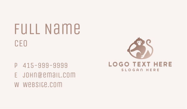 Monkey Animal Tail Business Card Design Image Preview
