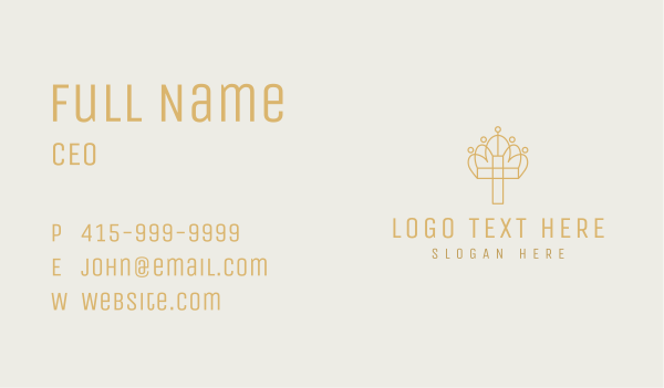 Christian Cross Crown Business Card Design Image Preview