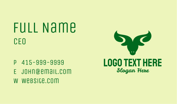 Organic Leaf Bull  Business Card Design Image Preview