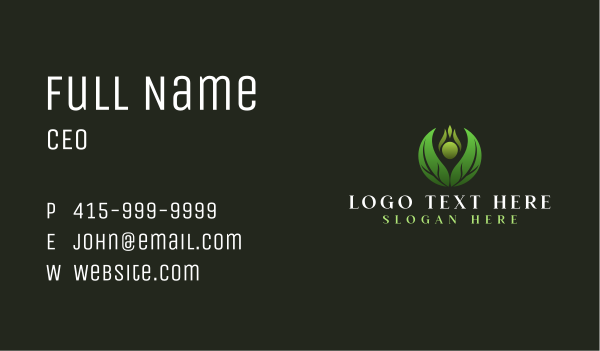 Leaf Eco Meditation Business Card Design Image Preview