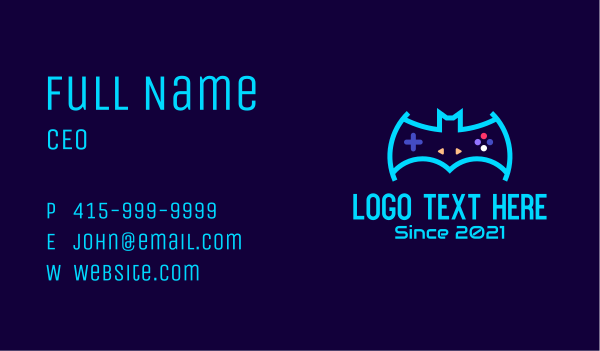 Bat Gaming Icon Business Card Design Image Preview