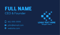 Blue Digital Tech Pixels Business Card Image Preview