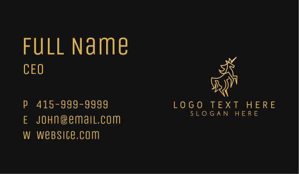 Golden Business Unicorn  Business Card Design Image Preview