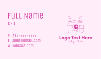 Pink Bunny Camera Business Card Image Preview