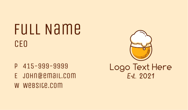 Round Beer Glass Business Card Design Image Preview