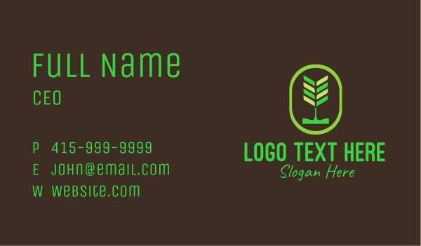 Green Organic Plant Business Card Design