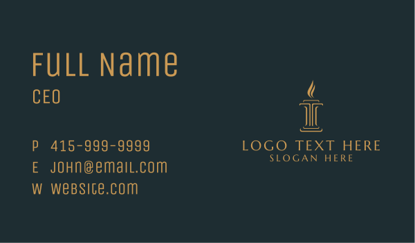 Flame Justice Pillar  Business Card Design Image Preview