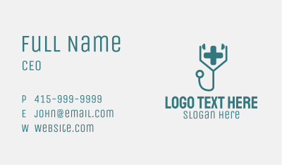 Red Clinic Stethoscope Business Card Image Preview