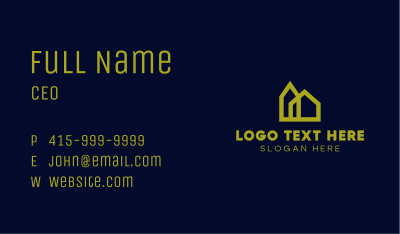 Yellow Geometric House Business Card Image Preview