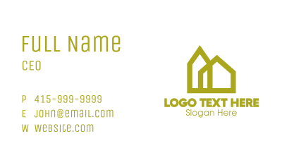 Yellow Geometric House Business Card