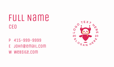 Cute Girl Robot Business Card Image Preview