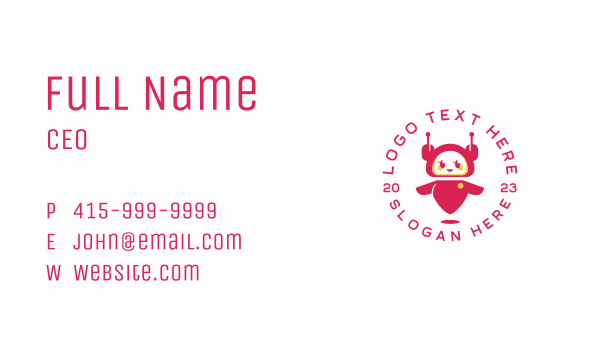 Cute Girl Robot Business Card Design Image Preview