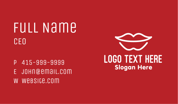 Minimalist Lip Outline Business Card Design Image Preview