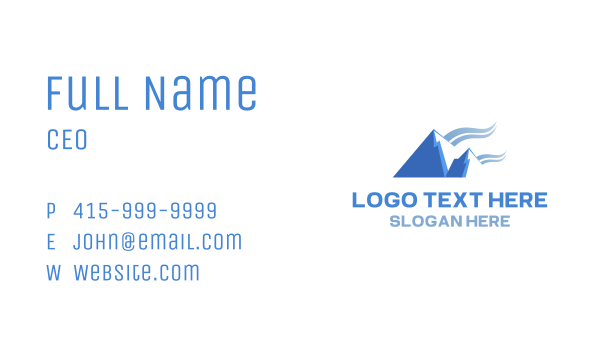 Blue Mountain Swoosh Business Card Design Image Preview