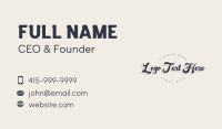 Vintage Script  Wordmark Business Card Image Preview