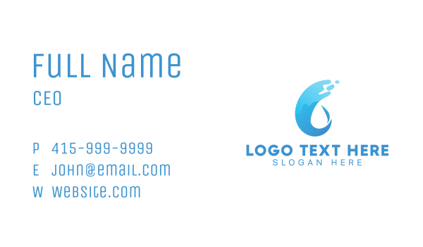 Liquid Water Flow Business Card Design Image Preview