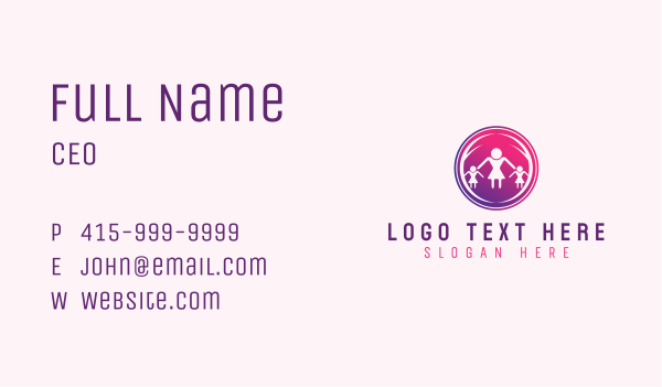 Woman Children Charity Foundation Business Card Design Image Preview