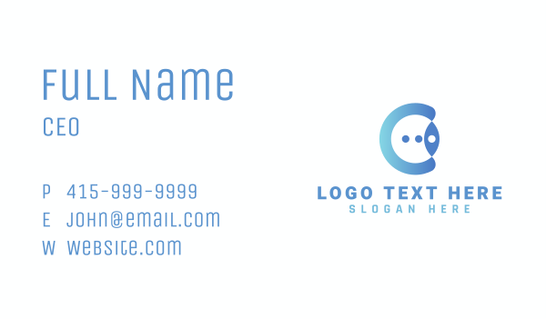 Blue Abstract Letter C Business Card Design Image Preview