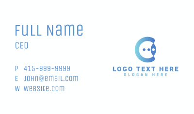 Blue Abstract Letter C Business Card Image Preview