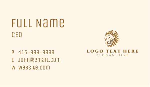 Jungle Lion Safari Business Card Design Image Preview