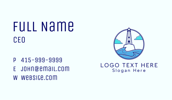 Coastal Lighthouse Business Card Design Image Preview