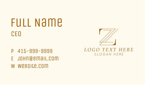 Elegant Brand Letter Z Business Card Design Image Preview