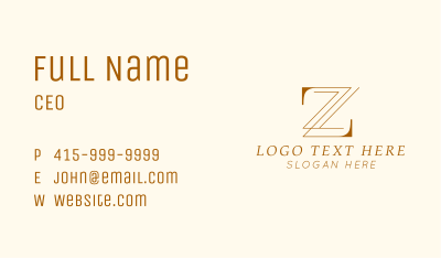 Elegant Brand Letter Z Business Card Image Preview