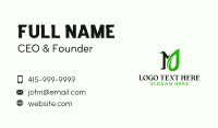 Eco Leaf Letter M Business Card Image Preview